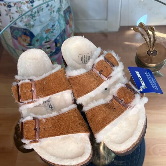 New Birkenstock Arizona Shearling-Lined Sandals - Picture 5 of 8